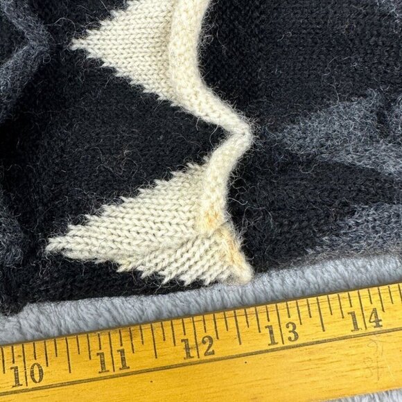 Vintage Coogi Australia Men's Size XL Pure Wool Knit Sweater Black / Cream - Picture 12 of 14